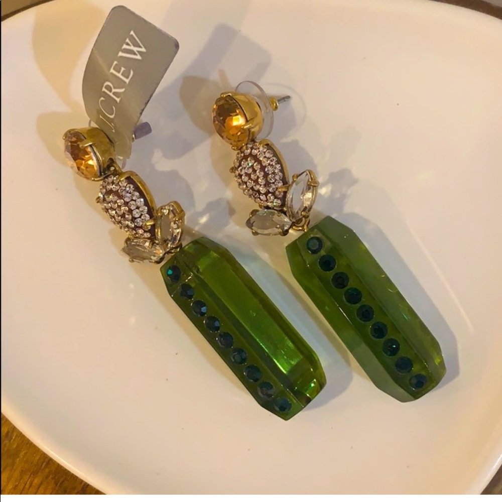ISO j crew green acetate earrings